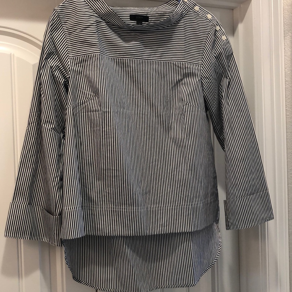 Jcrew striped hi-low blouse